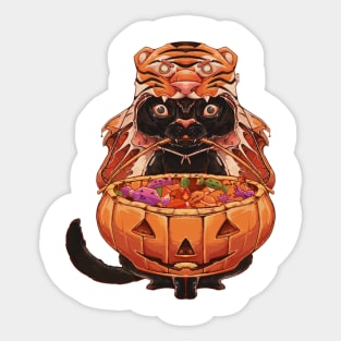 Tric or Treat with tiger costum Sticker